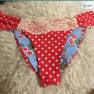 Beach Bunny Ruched Red Polka Dot Bottoms R19